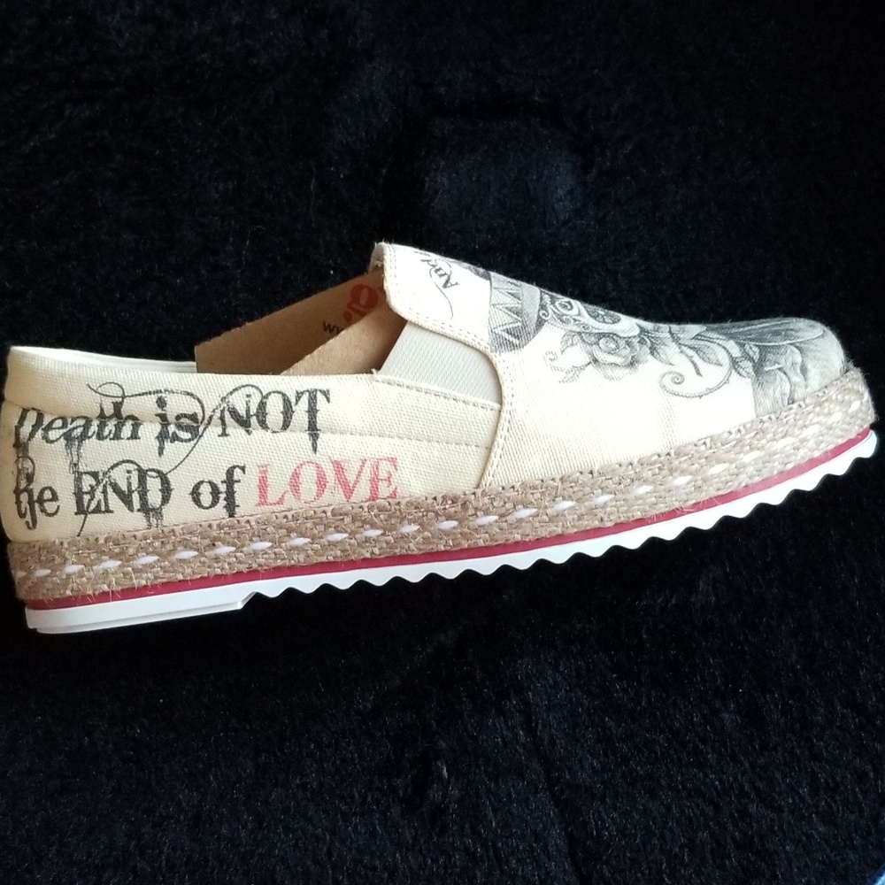 Canvas slip on shoes.